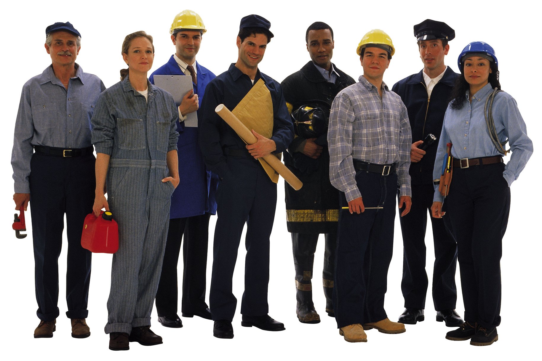 People representing different blue collar professions